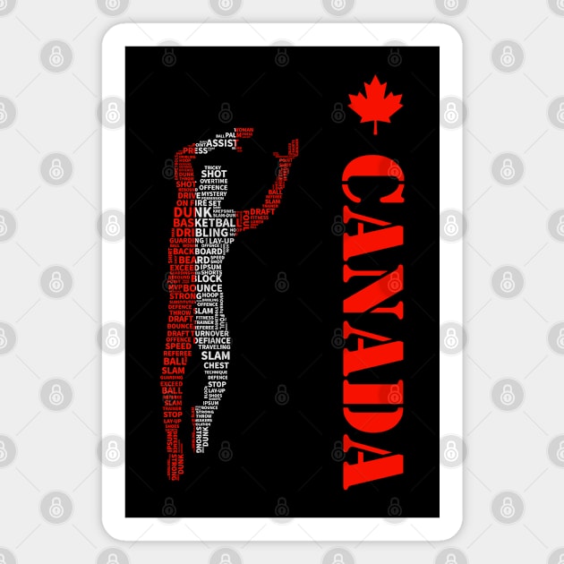 Canada Flag Basketball Magnet by TrickyGraphics